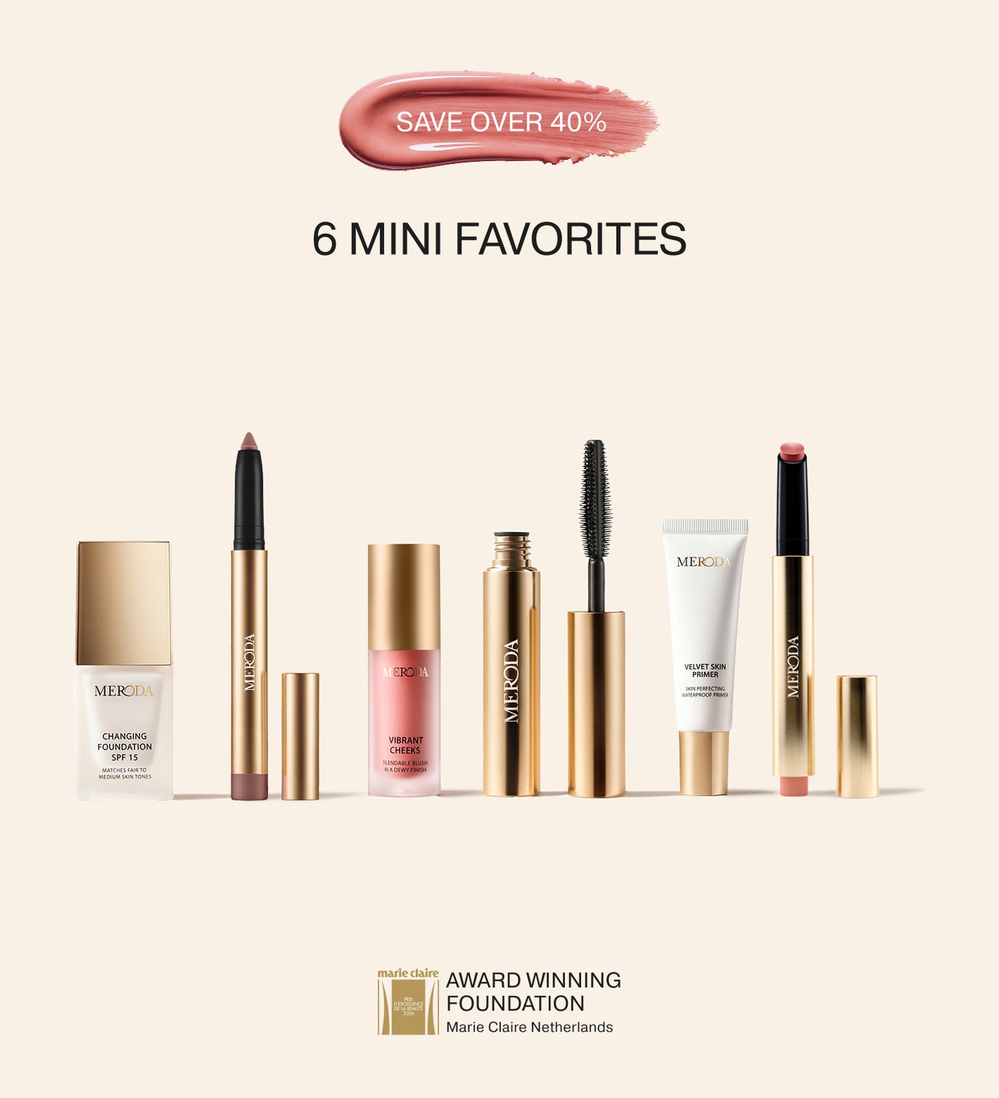Mini Starter Kit featuring six favourites including the award-winning, colour-adapting Changing Foundation.