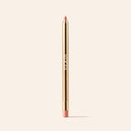 Signature Lip Pencil in Perfect Nude featuring a gold metallic body and pointed tip on a cream background.