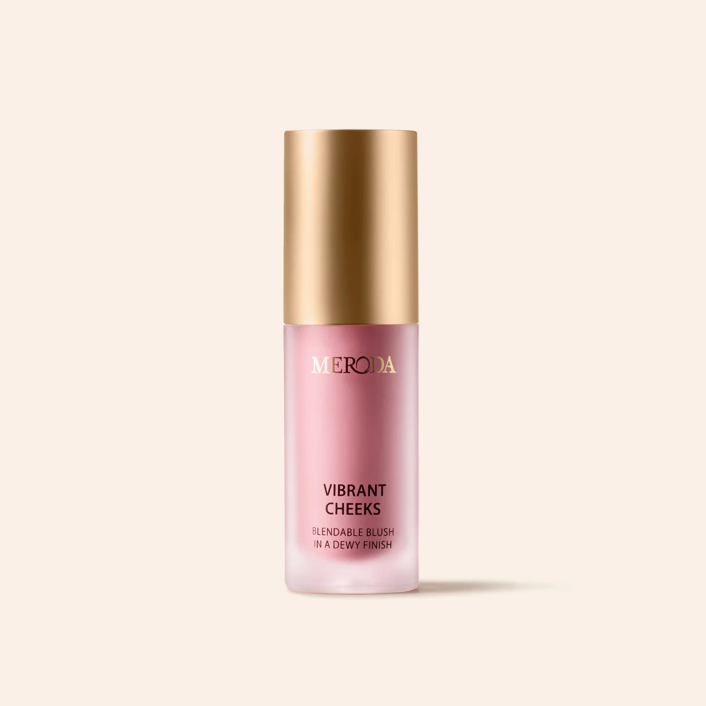 Vibrant Cheeks Liquid Blush in Grape Galore, a dewy purple blush in a frosted bottle with a gold cap.