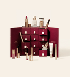 Advent Calendar featuring 12 numbered drawers surrounded by various Meroda beauty products.